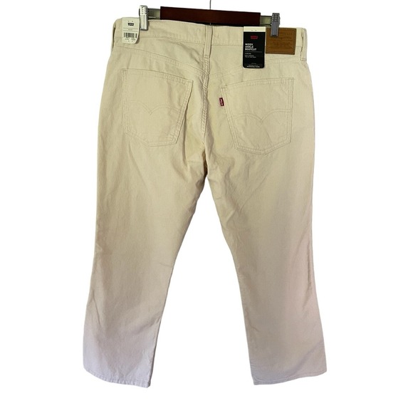 Levi's Premium Corduroy Pants Women Ivory Middy Ankle Bootcut 33x27  Size 16 New - Picture 4 of 14